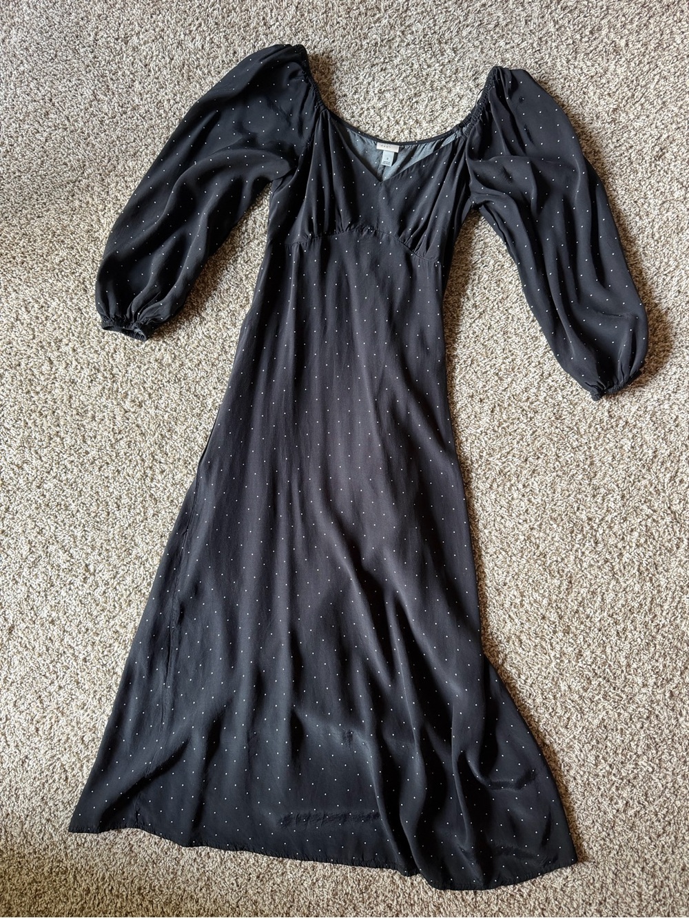 a new day Black Maxi Dress with White Polka Dots